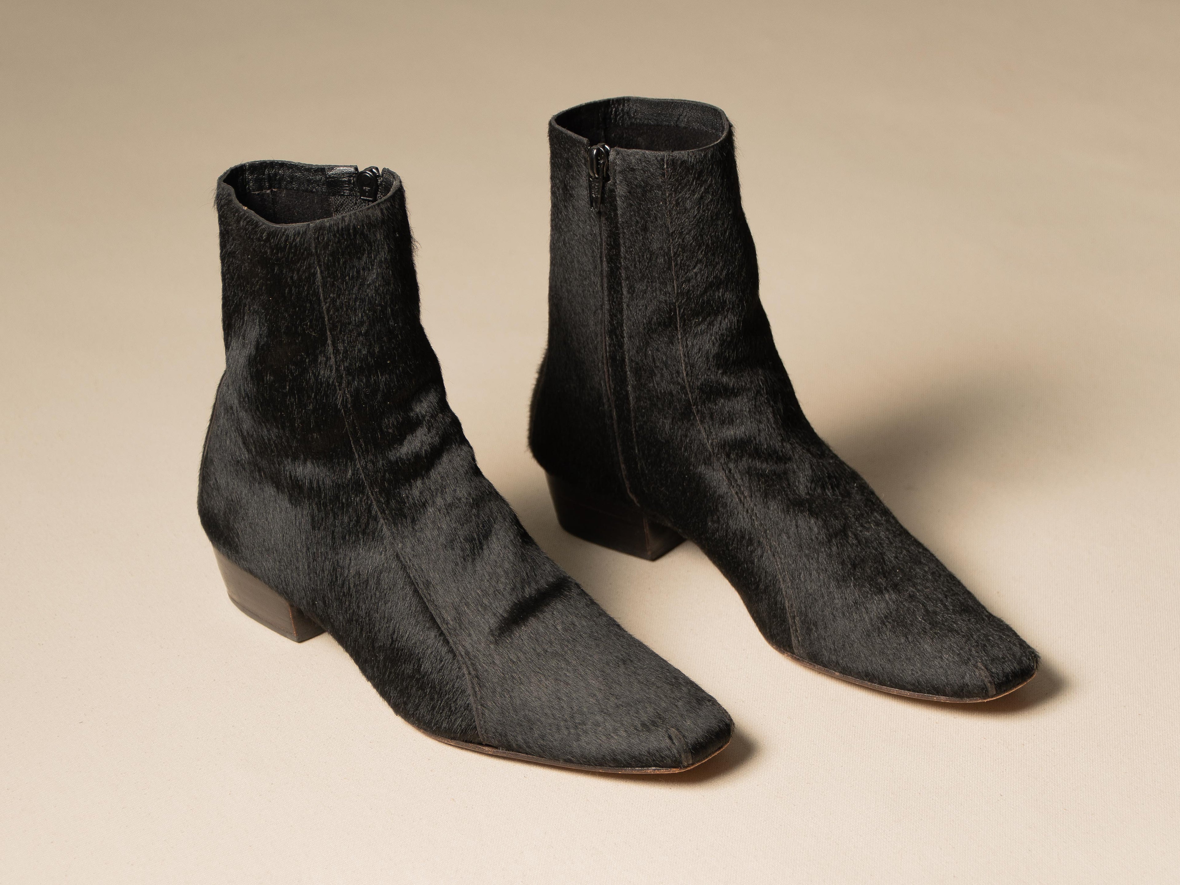 RACHEL COMEY BLACK PONYHAIR BOOTIES