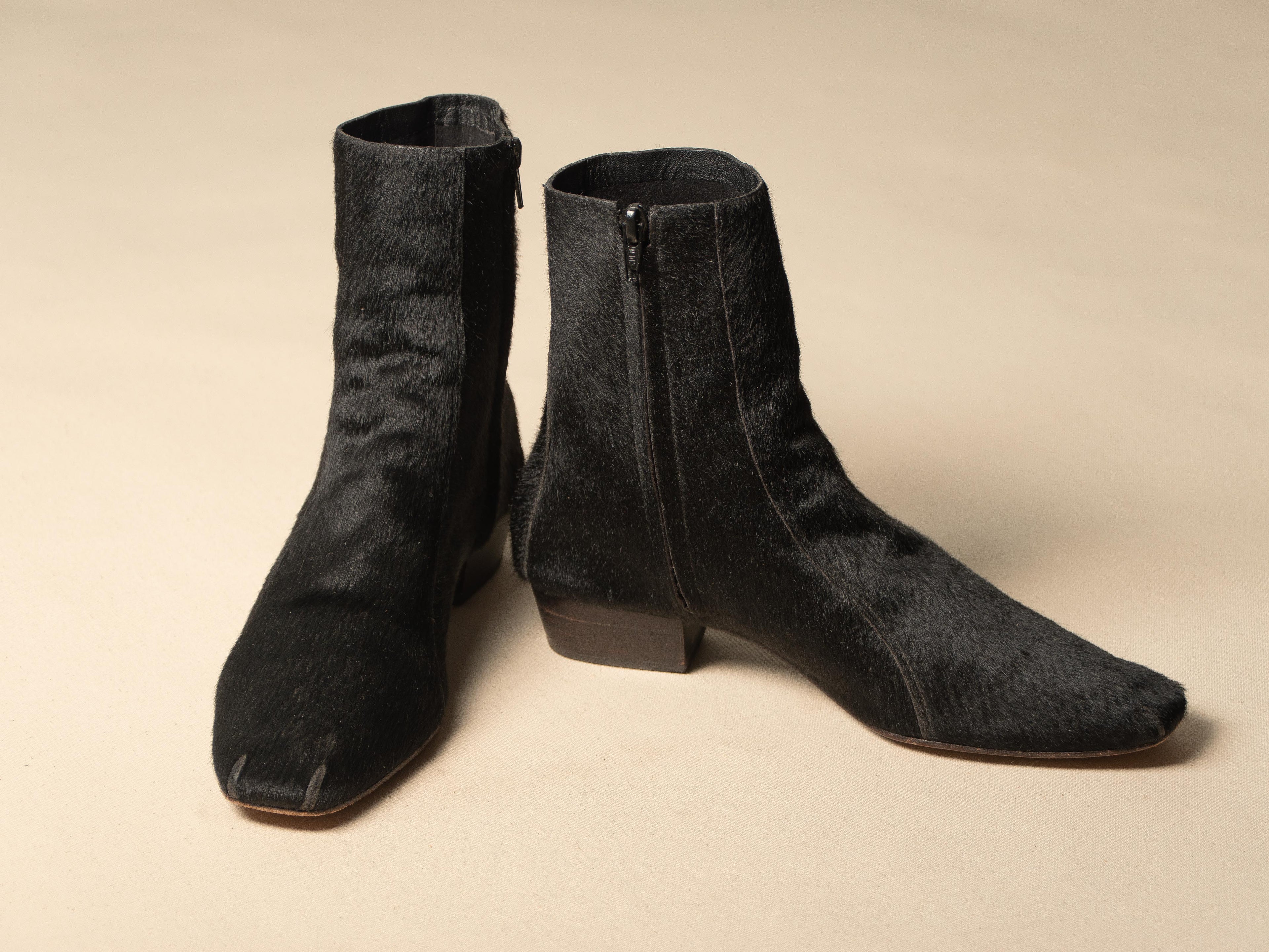 RACHEL COMEY BLACK PONYHAIR BOOTIES