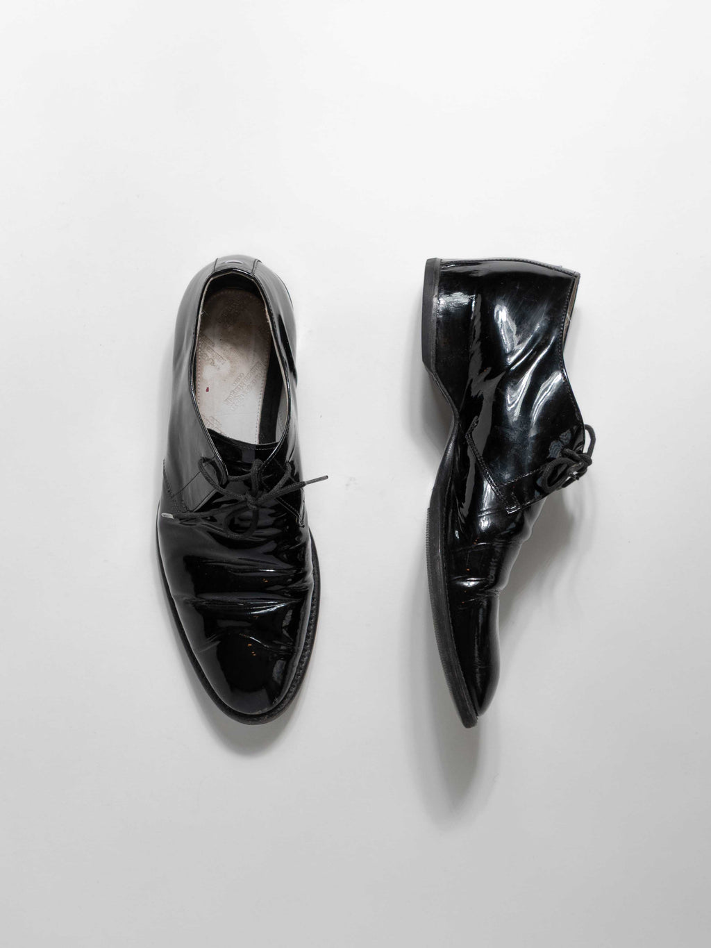 MASON MARGIELA BLACK PATENT LEATHER LACE UP DERBY