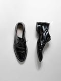 MASON MARGIELA BLACK PATENT LEATHER LACE UP DERBY