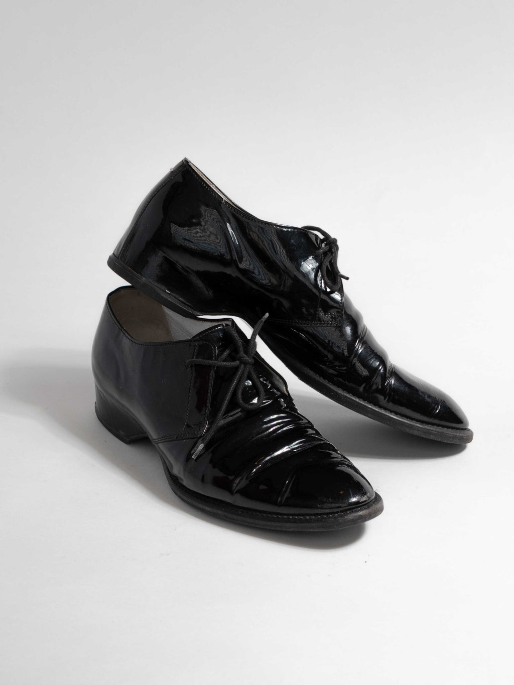MASON MARGIELA BLACK PATENT LEATHER LACE UP DERBY