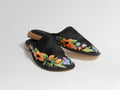 TRANSIT BLACK TRADITIONAL MEXICAN FLORAL EMBROIDERED CLOGS