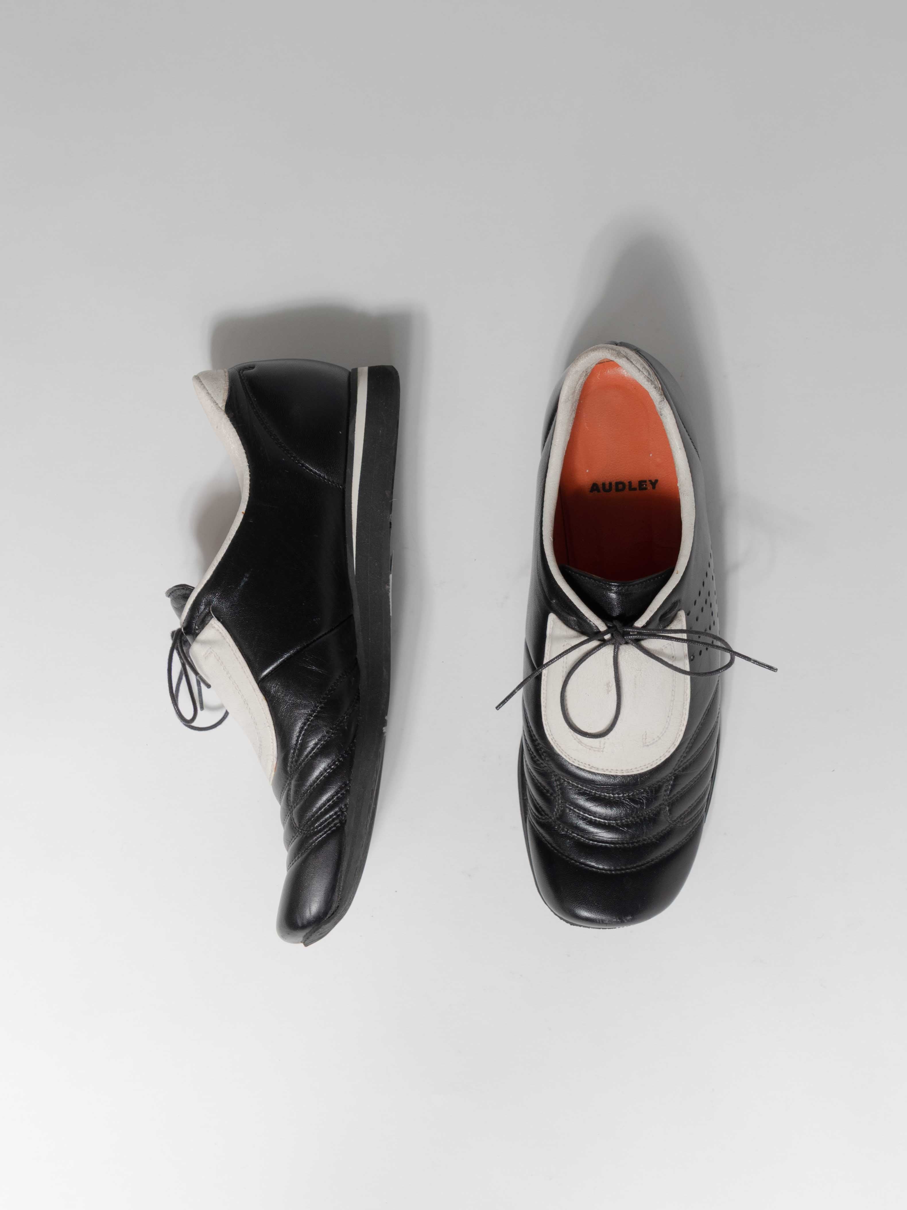 AUDLEY BLACK AND WHITE COLOR BLOCK LOAFERS