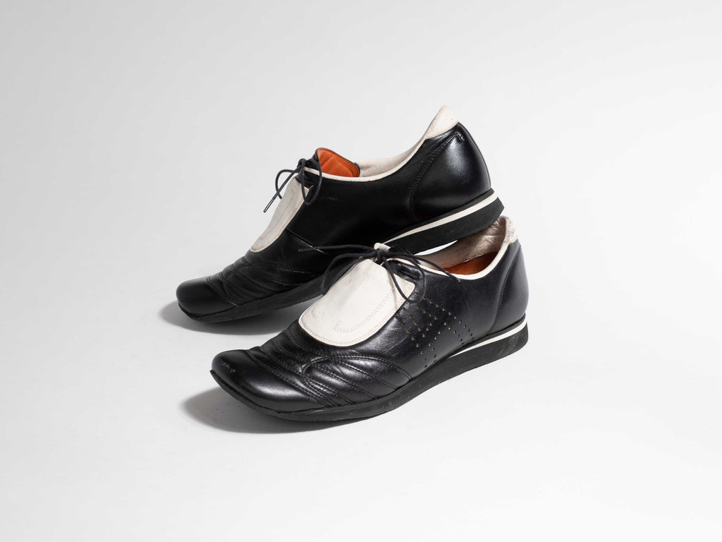 AUDLEY BLACK AND WHITE COLOR BLOCK LOAFERS