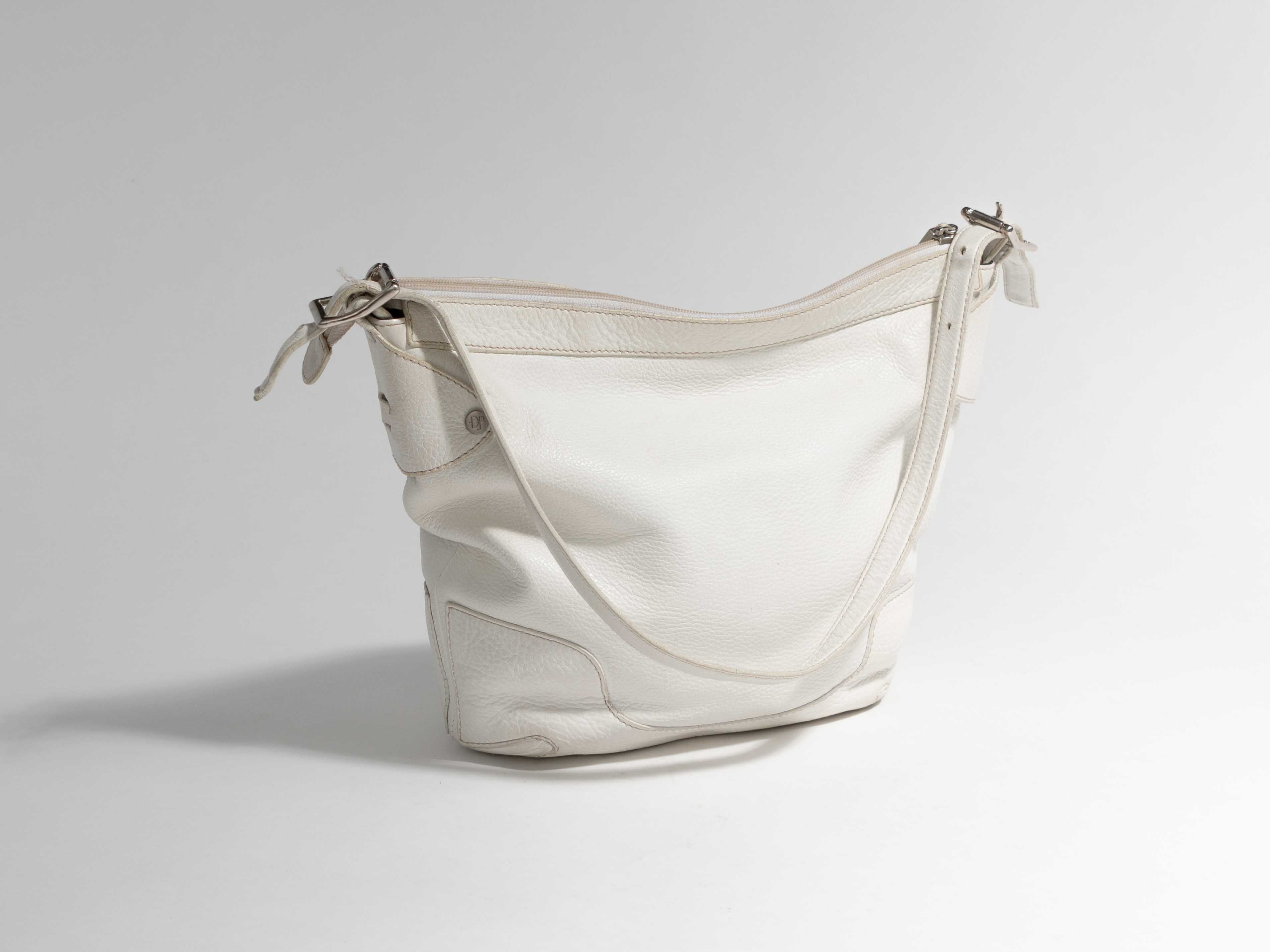 CLASSIC 2000S DONALD J PLINAR WHITE LEATHER SHOULDER BAG