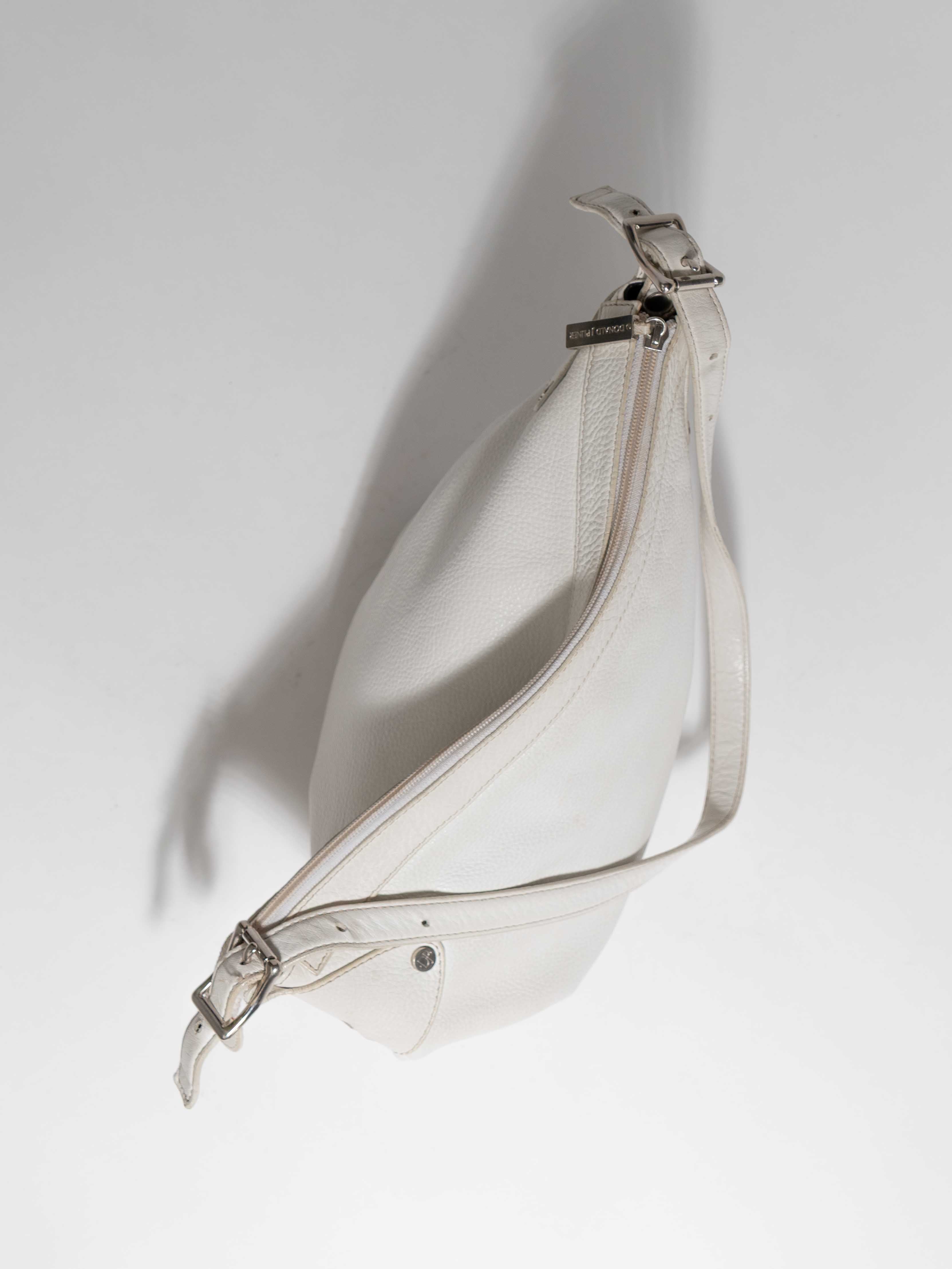 CLASSIC 2000S DONALD J PLINAR WHITE LEATHER SHOULDER BAG