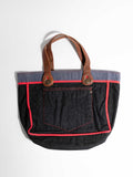 GAP REVERSIBLE DENIM AND BLUE CORDUROY TOTE WITH BRIGHT RED PIPING
