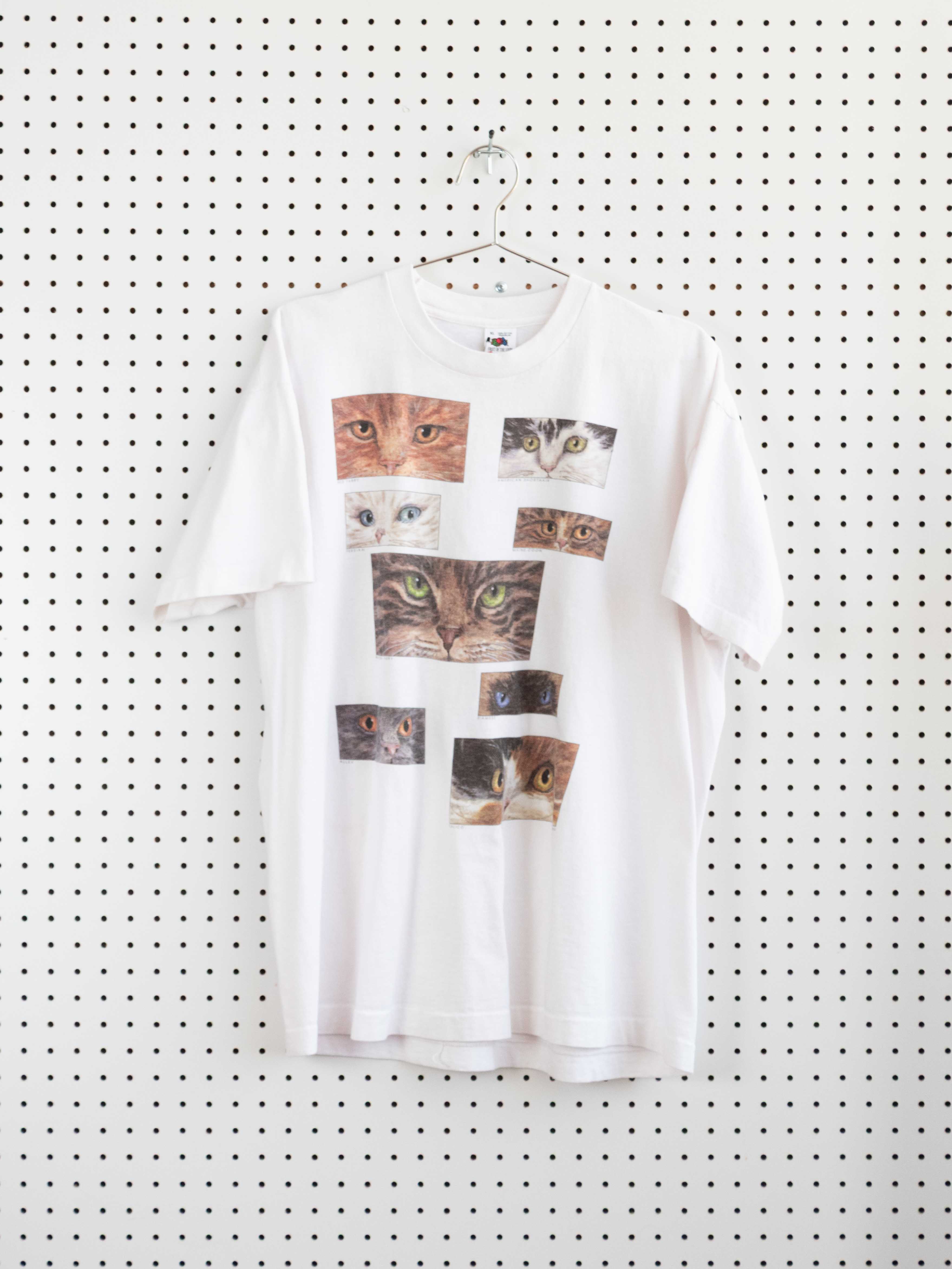 FRUIT OF THE LOOM WHITE COTTON CAT EYE TEE