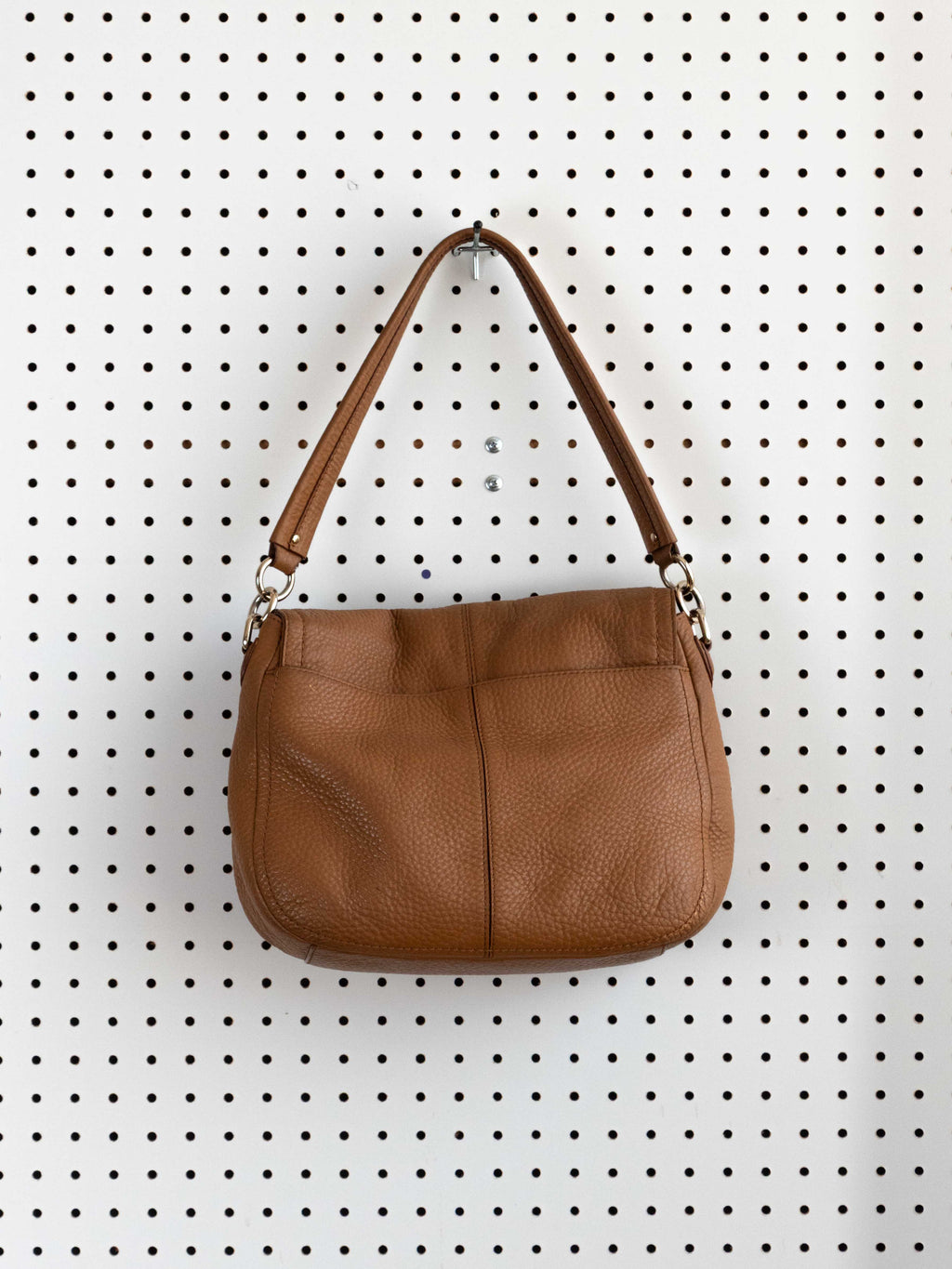 COLE HAAN BROWN LEATHER FOLD OVER TOTE