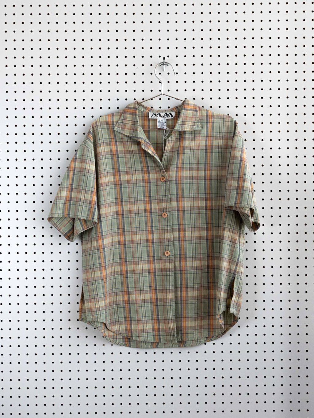 MM KRIZIA MULTICOLOR WASHED FLANNEL BUTTON DOWN TEE