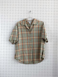MM KRIZIA MULTICOLOR WASHED FLANNEL BUTTON DOWN TEE