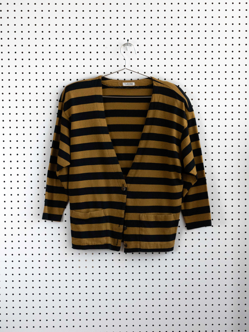 MY ADONE MUSTARD YELLOW & BLACK STRIPED CARDIGAN