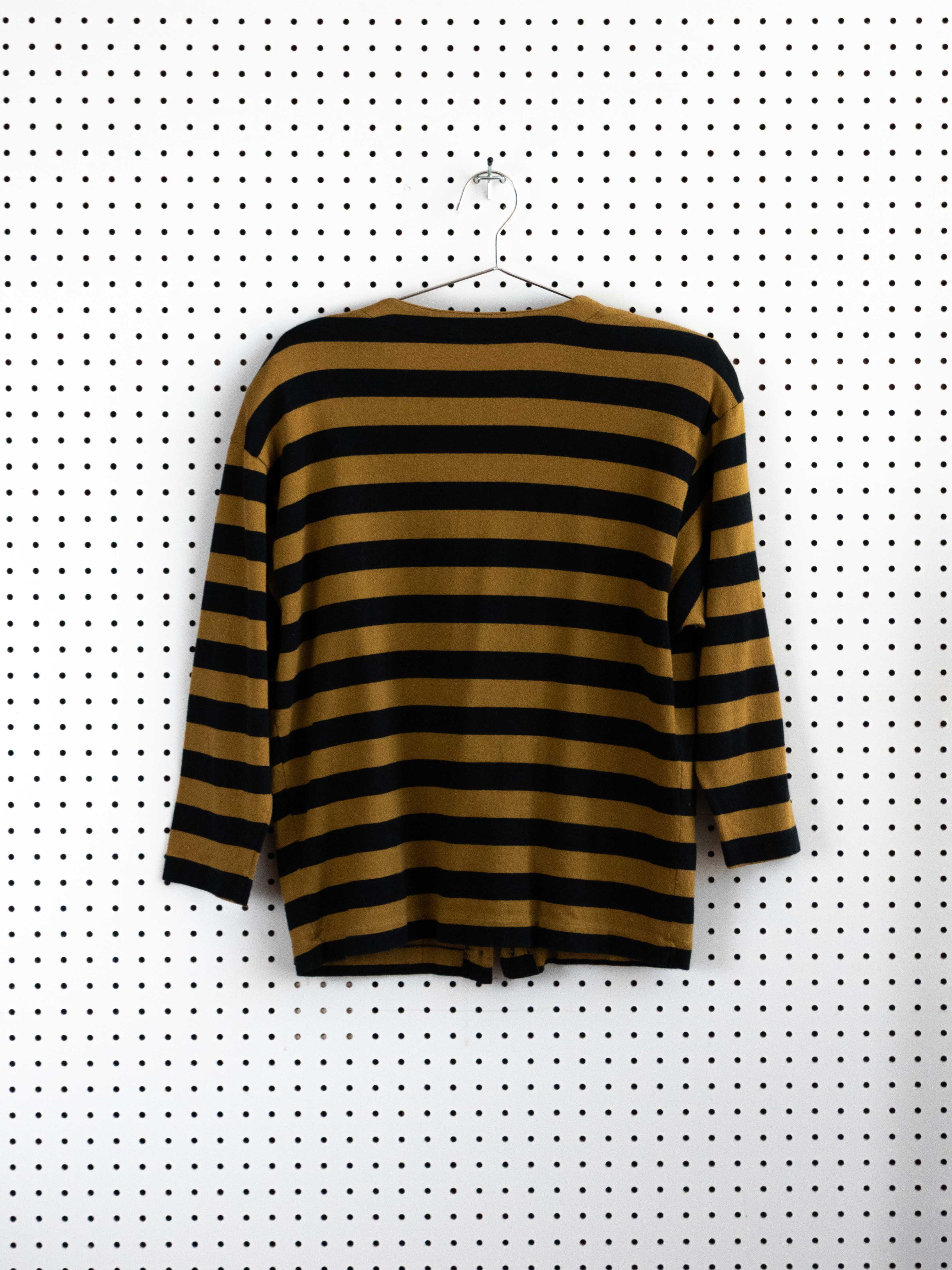 MY ADONE MUSTARD YELLOW & BLACK STRIPED CARDIGAN
