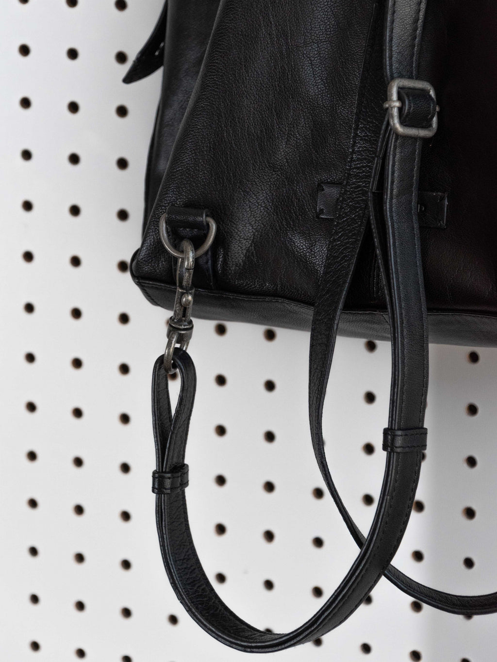 LUCKY BRAND BLACK BACKPACK WITH SILVER HARDWARE
