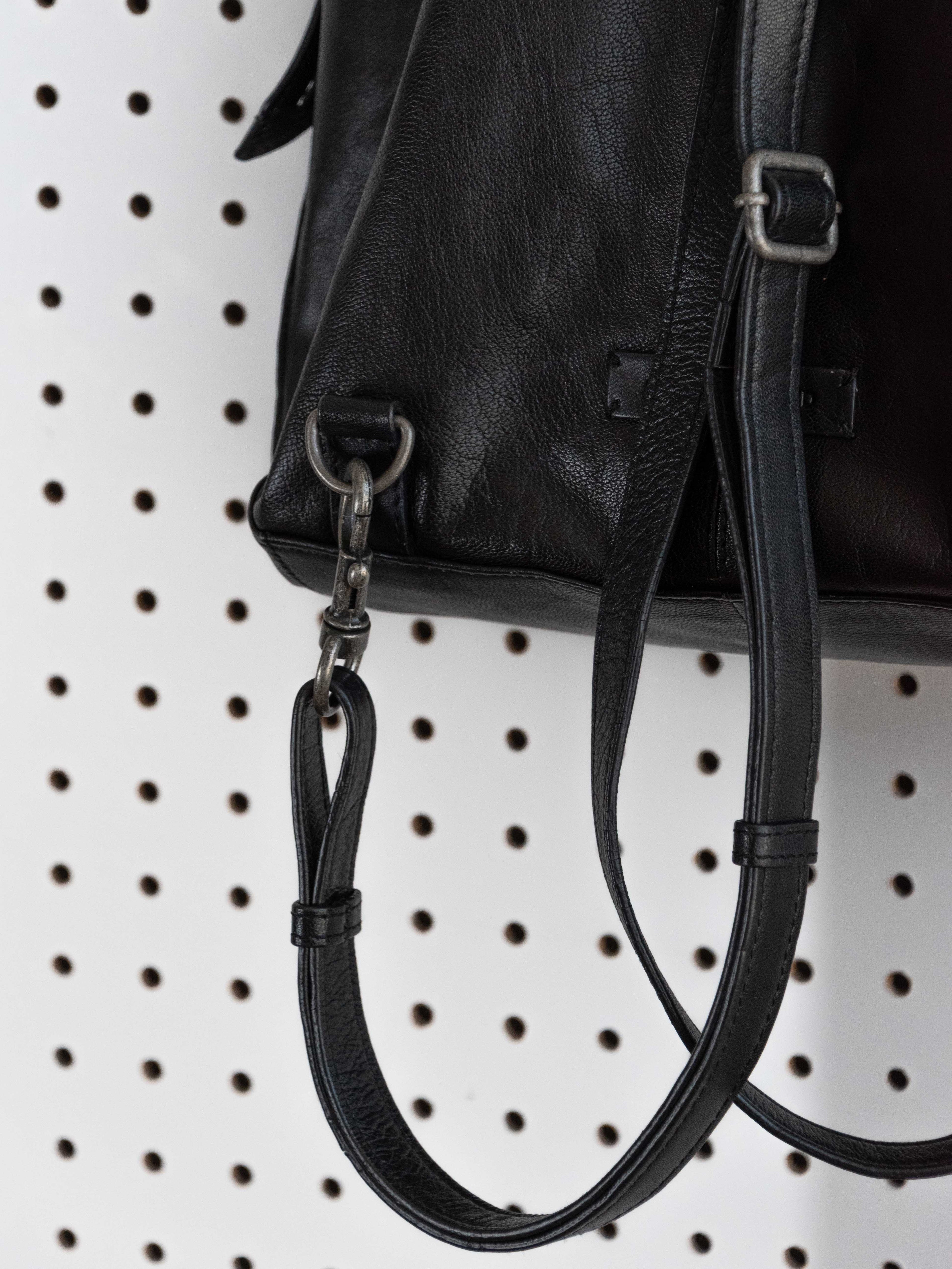 LUCKY BRAND BLACK BACKPACK WITH SILVER HARDWARE