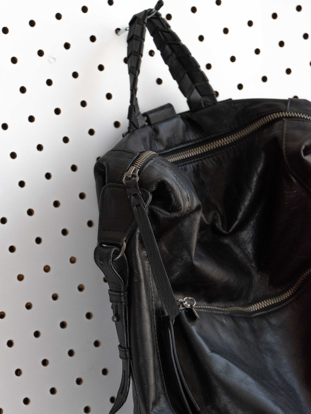 LUCKY BRAND BLACK BACKPACK WITH SILVER HARDWARE