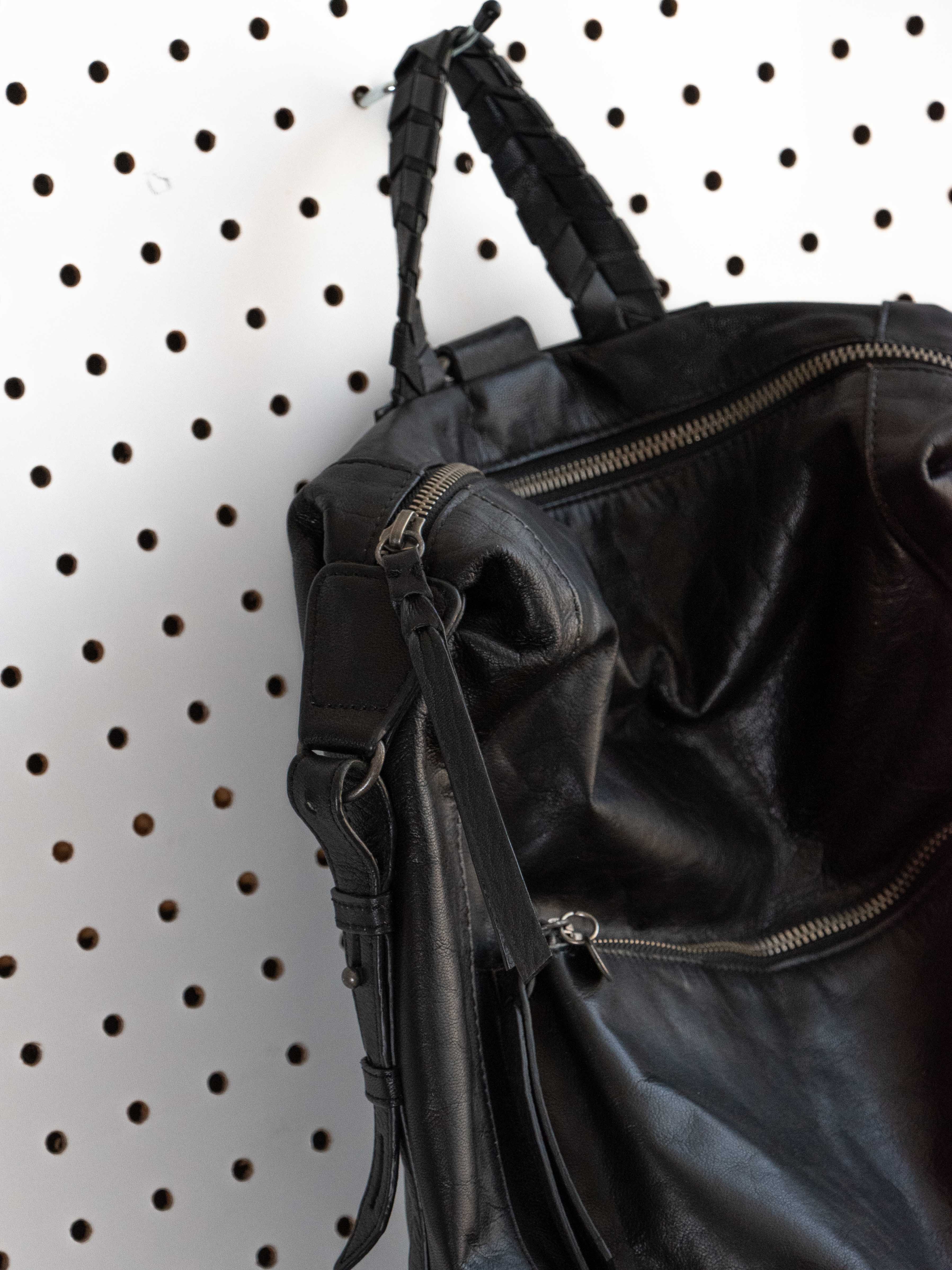 LUCKY BRAND BLACK BACKPACK WITH SILVER HARDWARE