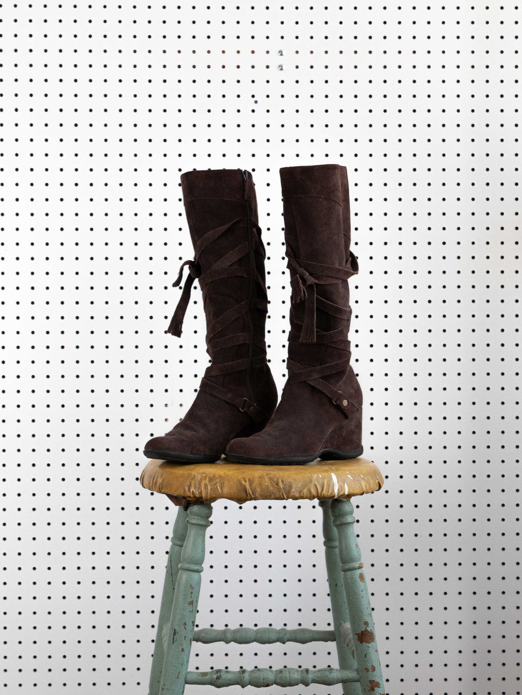 ME TOO BROWN SUEDE WEDGE BOOT
